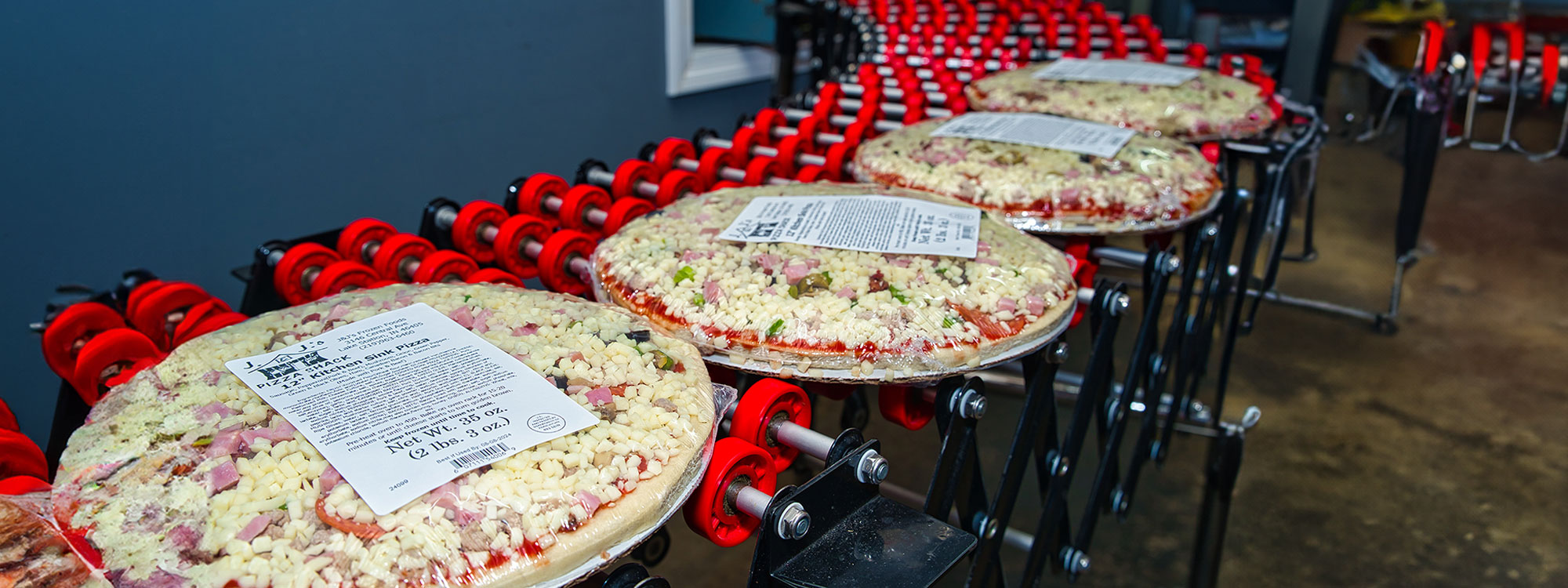 Wrapped pizzas